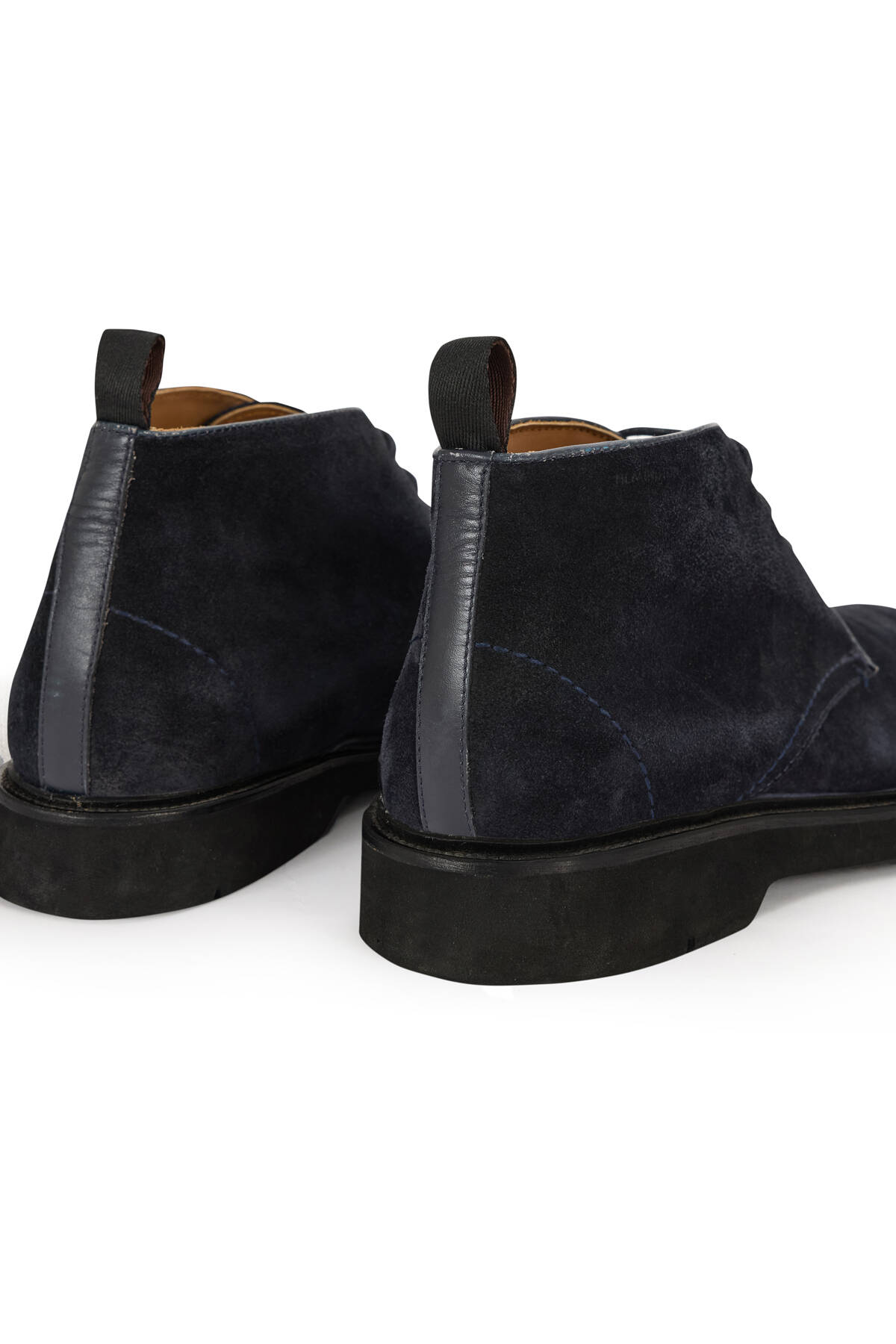 Doğal Süet Deri El Yapımı Lacivert Bot