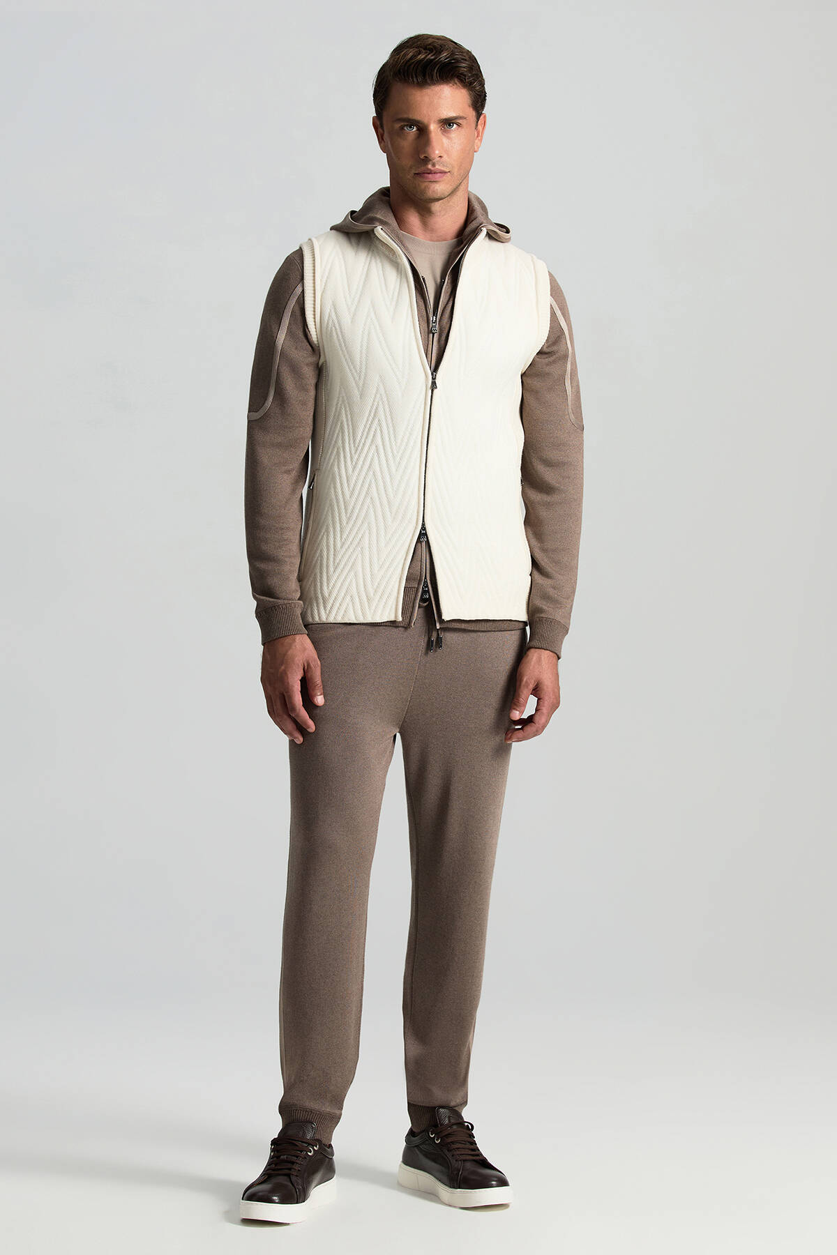 Ekru Activewear Merino Yün Ekru Yelek