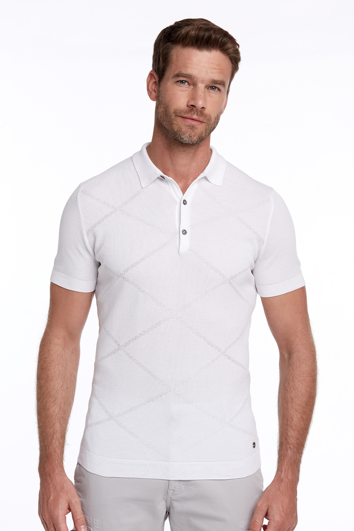 Ekru Pike Örgü Triko Polo