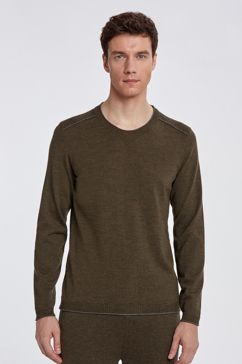 Hemington Extrafine Merino Yeşil Loungewear Triko. 1