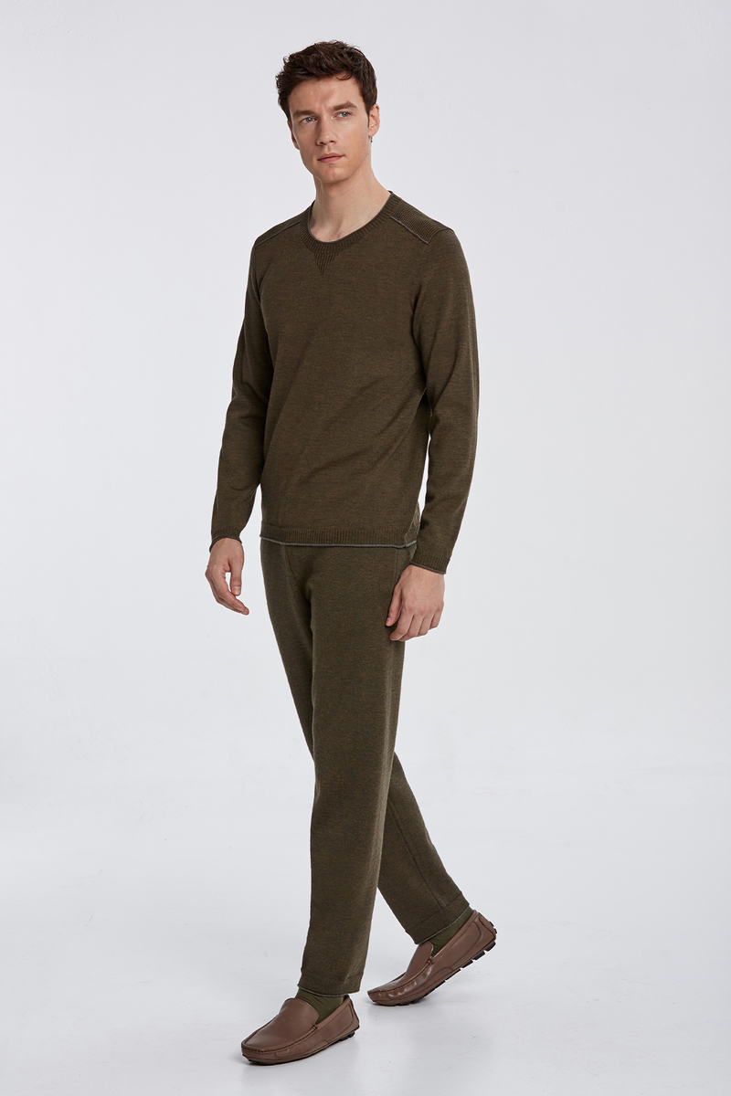 Hemington Extrafine Merino Yeşil Loungewear Triko. 2
