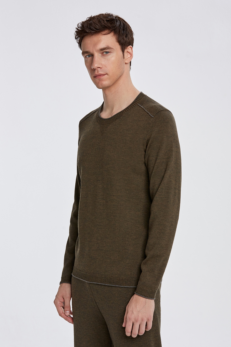 Hemington Extrafine Merino Yeşil Loungewear Triko. 4