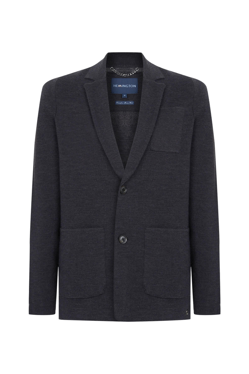 Hemington Extrafine Merino Triko Blazer Antrasit Ceket. 8 Hemington Extrafine Merino Triko Blazer Antrasit Ceket. 8