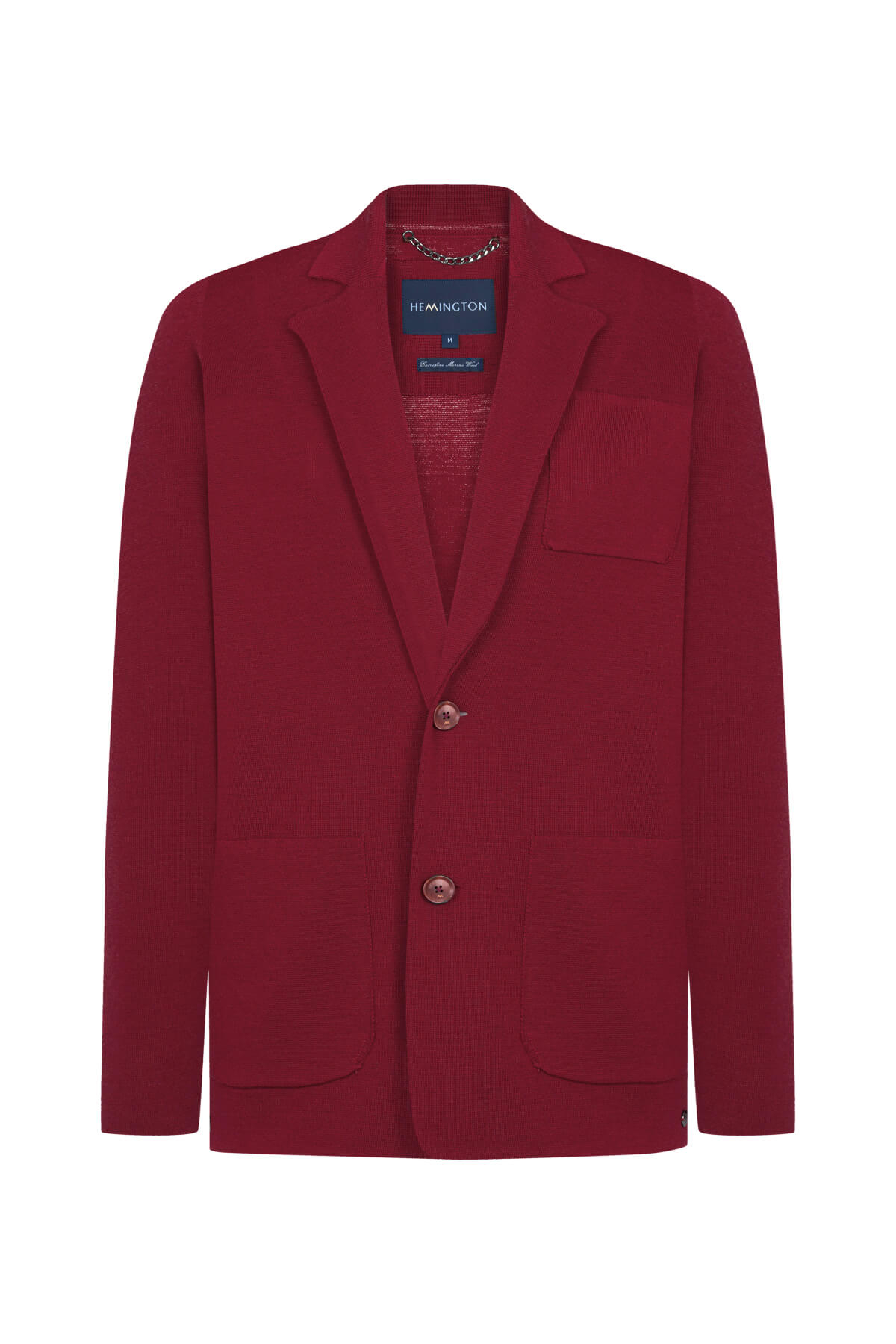 Extrafine Merino Triko Blazer Bordo Ceket