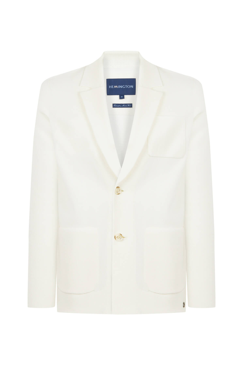 Hemington Extrafine Merino Triko Blazer Ekru Ceket. 8 Hemington Extrafine Merino Triko Blazer Ekru Ceket. 8