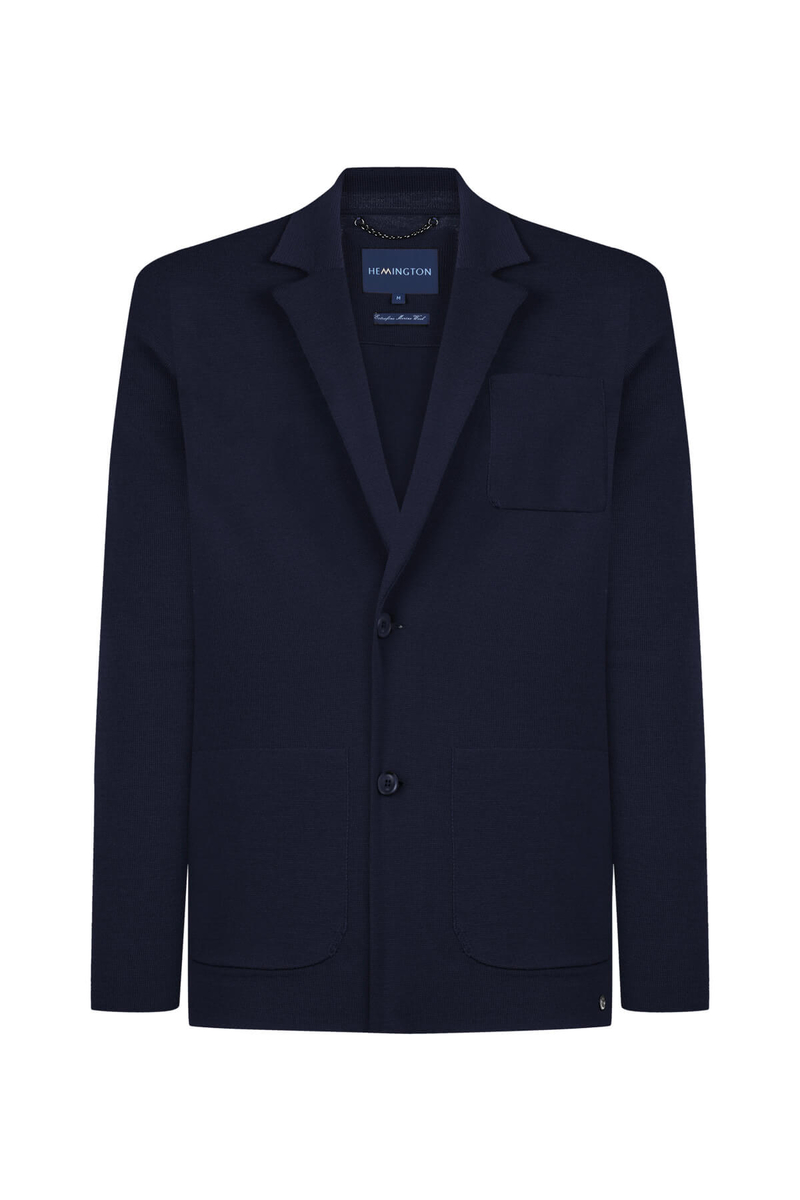 Hemington Extrafine Merino Triko Blazer Lacivert Ceket. 9 Hemington Extrafine Merino Triko Blazer Lacivert Ceket. 9