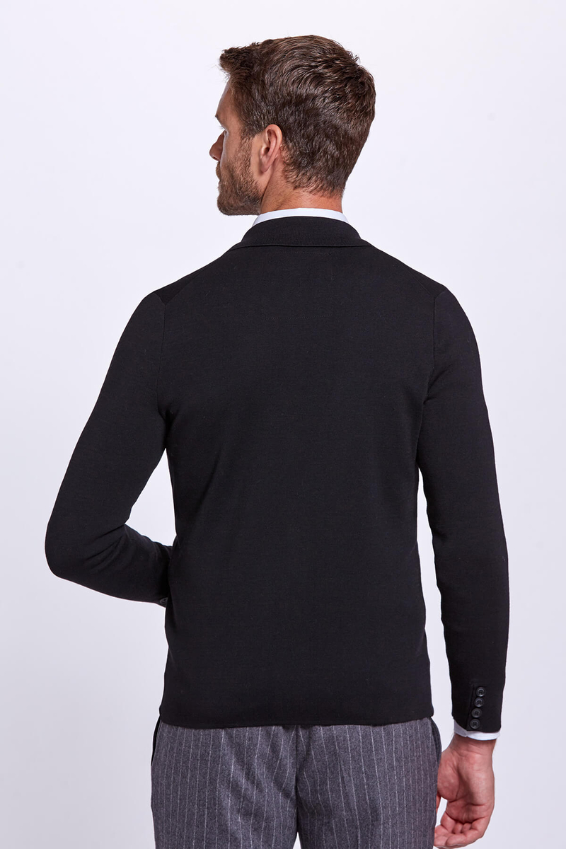 Hemington Extrafine Merino Triko Blazer Siyah Ceket. 4 Hemington Extrafine Merino Triko Blazer Siyah Ceket. 4