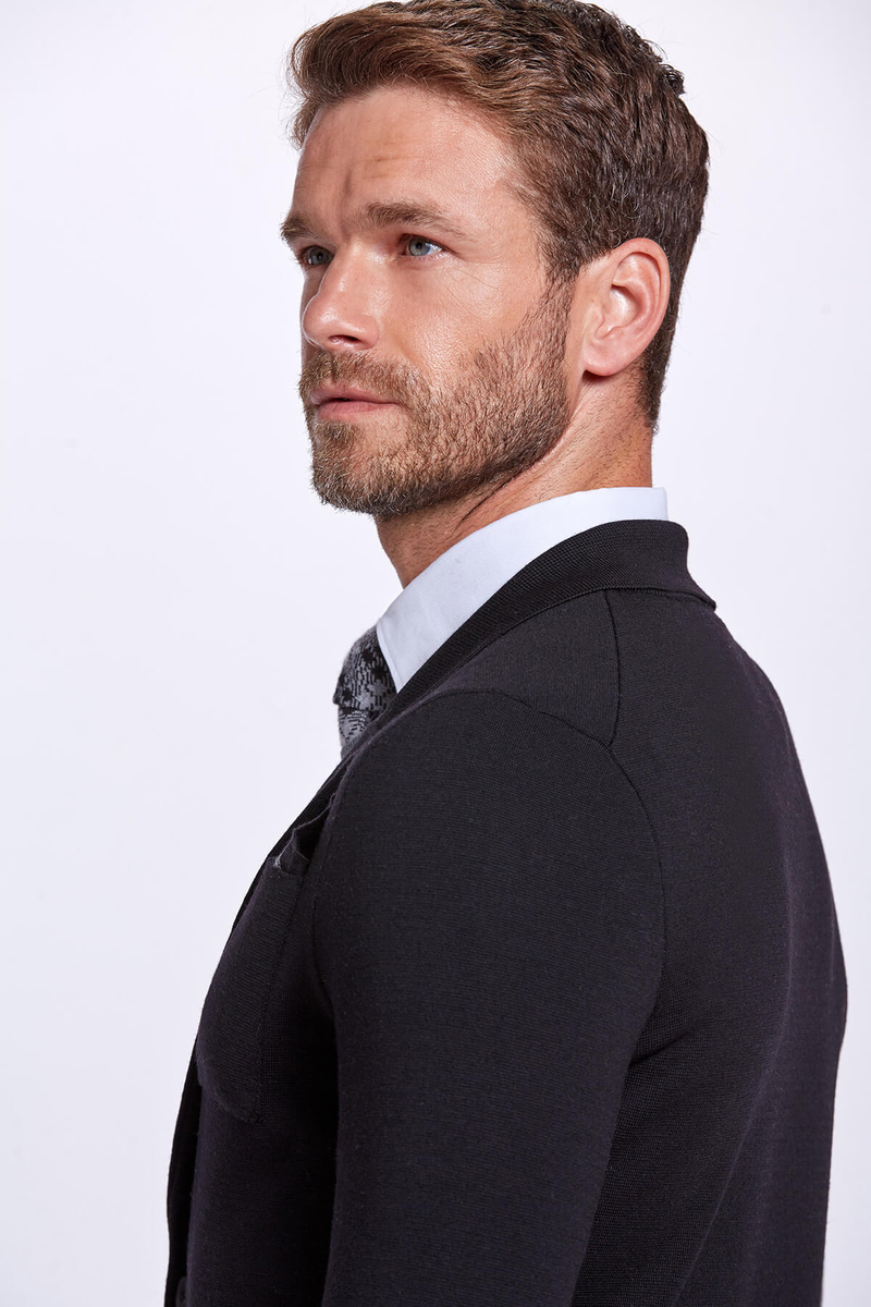 Hemington Extrafine Merino Triko Blazer Siyah Ceket. 6 Hemington Extrafine Merino Triko Blazer Siyah Ceket. 6