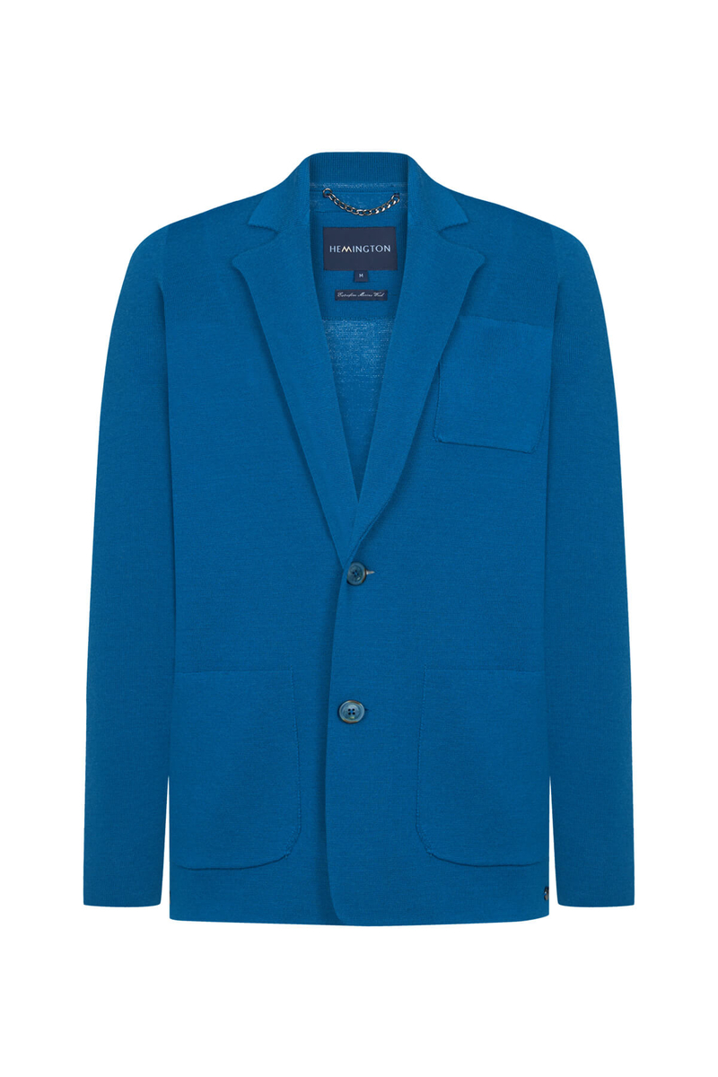 Hemington Extrafine Merino Triko Blazer Yeşil Ceket. 8