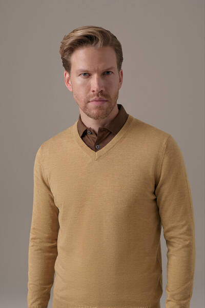 Extrafine Merino V Yaka Camel Triko - Hemington