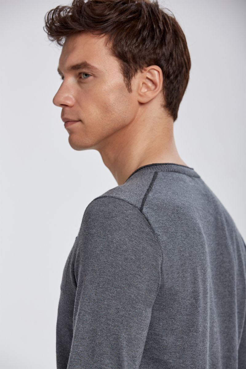 Hemington Extrafine Merino V Yaka Koyu Gri Loungewear Triko. 7 Hemington Extrafine Merino V Yaka Koyu Gri Loungewear Triko. 7