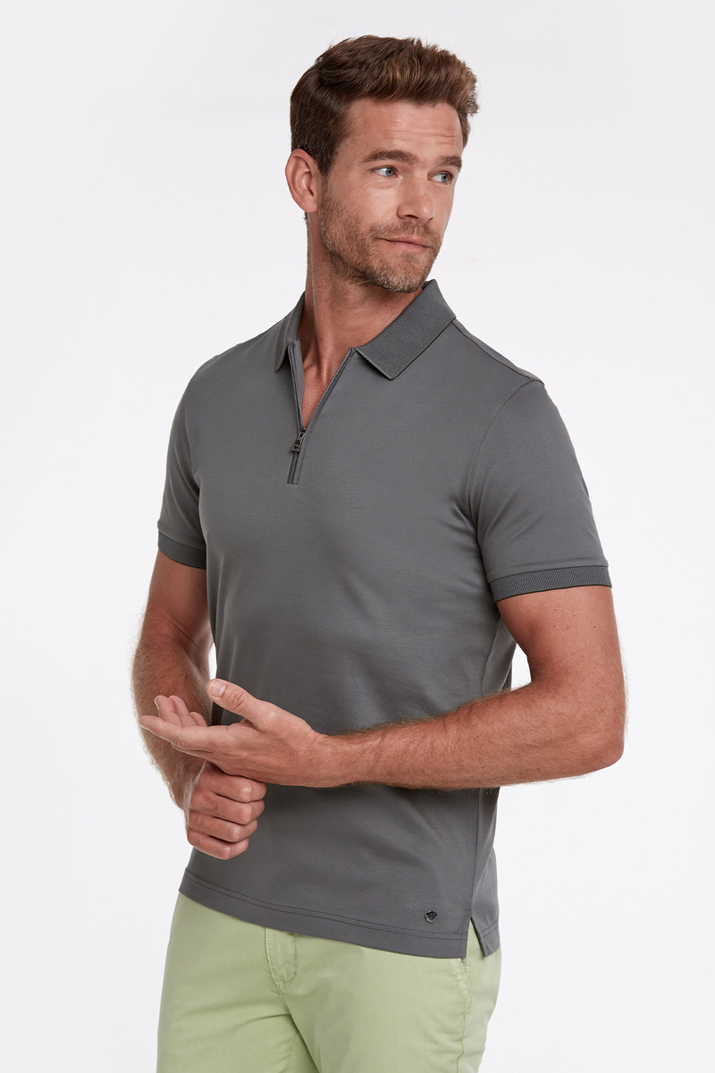 Hemington Fermuar Detaylı Haki Polo Yaka T-Shirt. 2 Hemington Fermuar Detaylı Haki Polo Yaka T-Shirt. 2