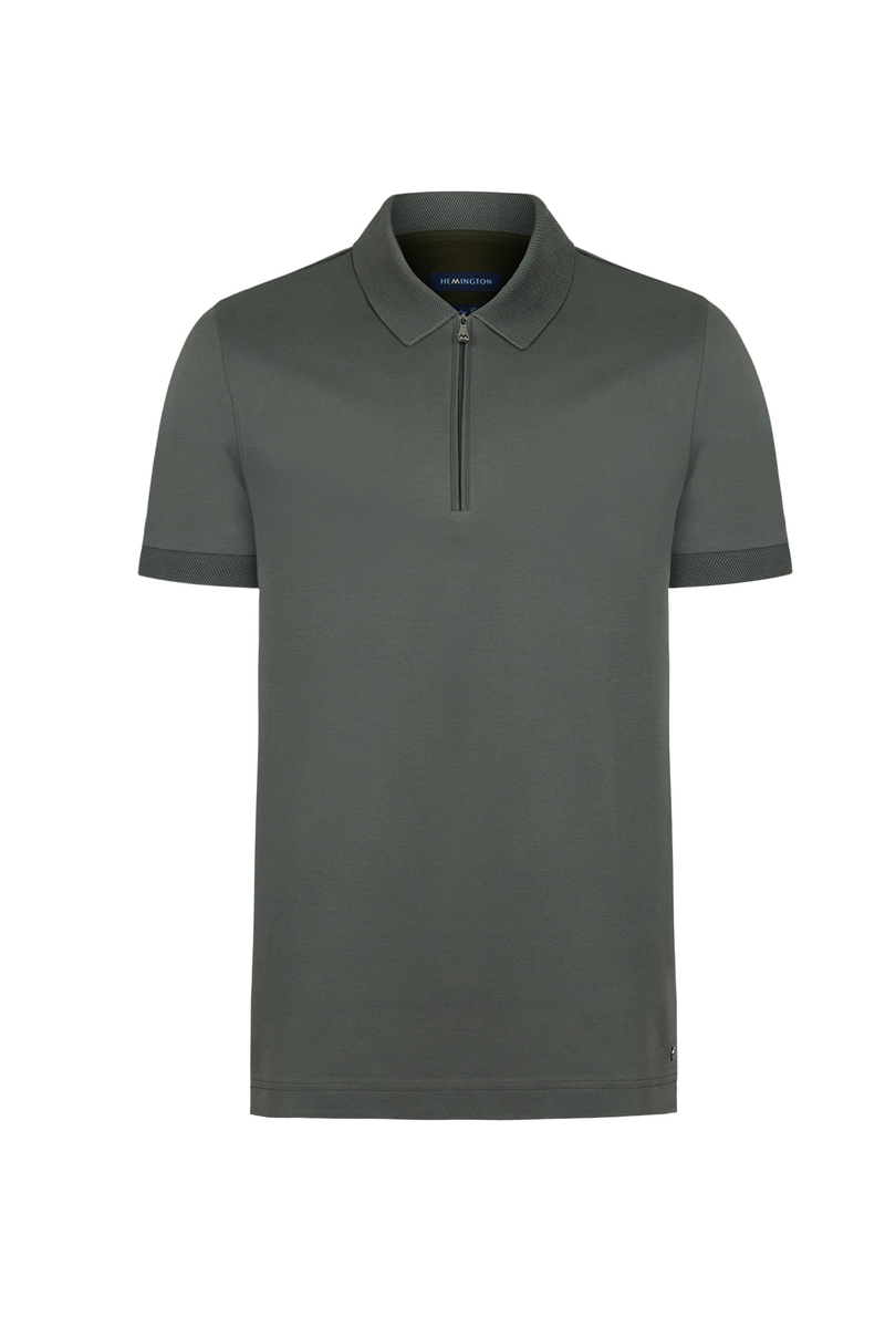 Hemington Fermuar Detaylı Haki Polo Yaka T-Shirt. 8 Hemington Fermuar Detaylı Haki Polo Yaka T-Shirt. 8