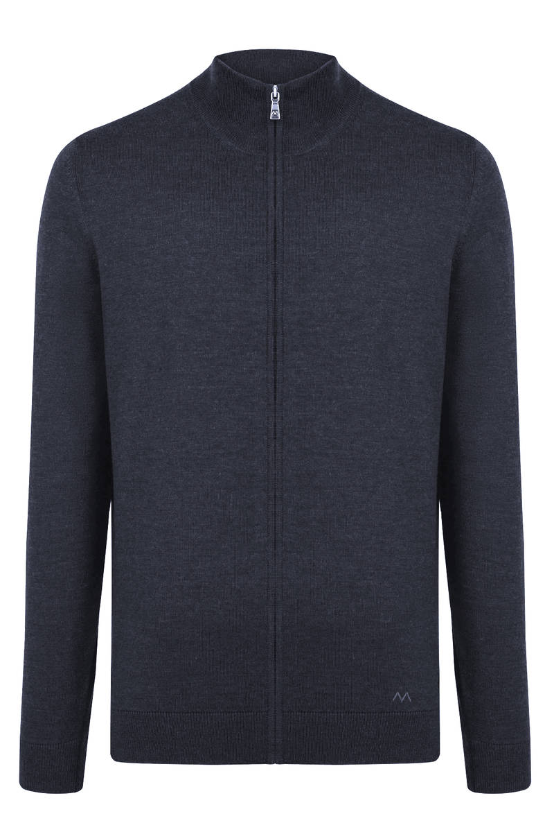 Hemington Fermuarlı Antrasit Merino Yün Triko Hırka. 5 Hemington Fermuarlı Antrasit Merino Yün Triko Hırka. 5