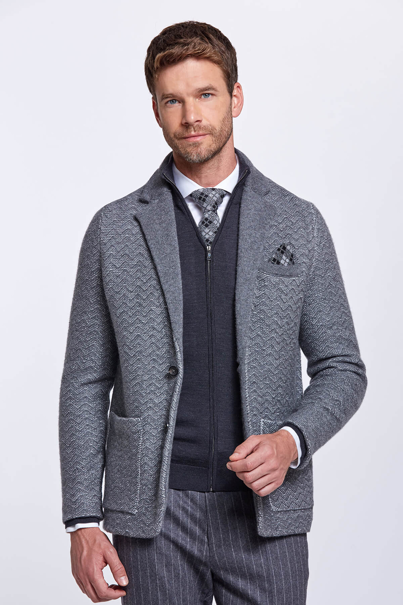 Hemington Fermuarlı Antrasit Merino Yün Triko Hırka. 5 Hemington Fermuarlı Antrasit Merino Yün Triko Hırka. 5