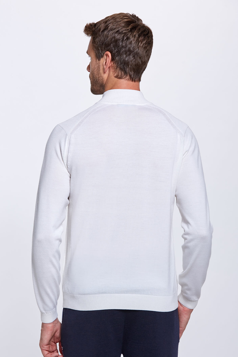 Hemington Fermuarlı Merino Yün Ekru Activewear Triko. 4 Hemington Fermuarlı Merino Yün Ekru Activewear Triko. 4