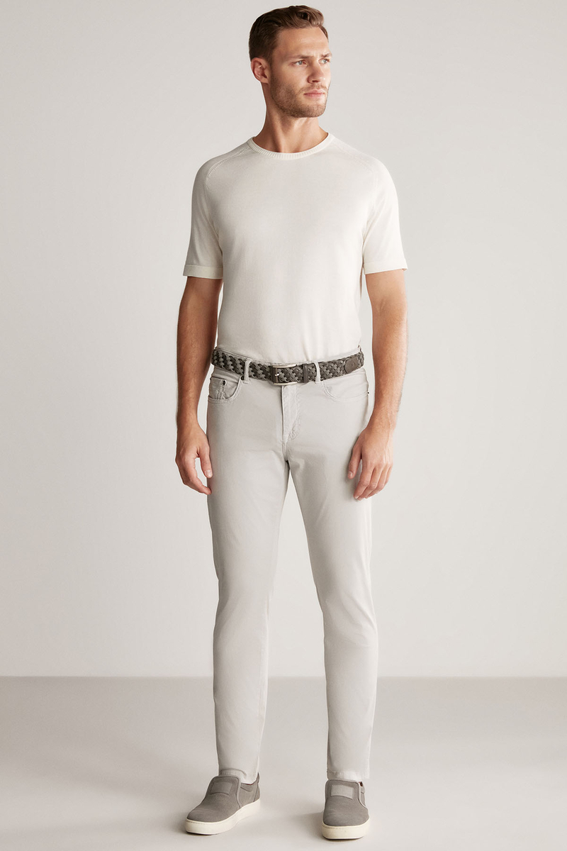 Hemington Slim Fit 5 Cep Açık Gri Yazlık Pantolon. 2