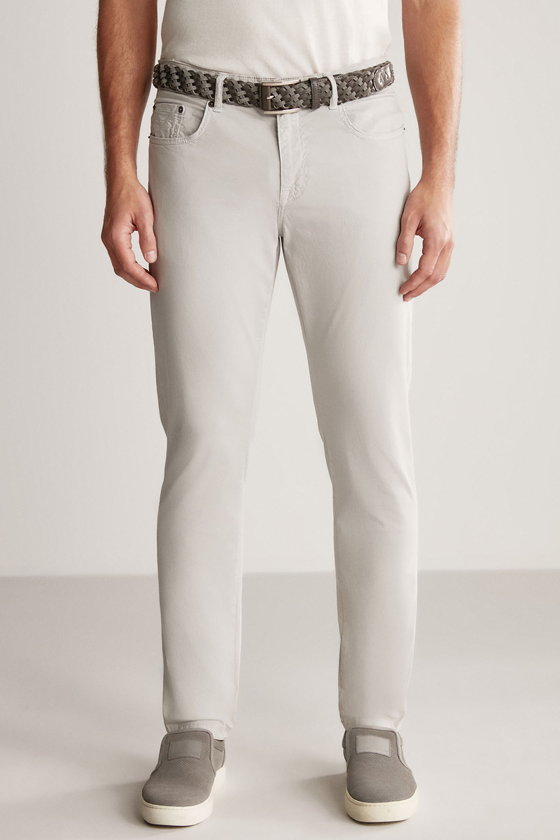 Hemington Slim Fit 5 Cep Açık Gri Yazlık Pantolon. 1