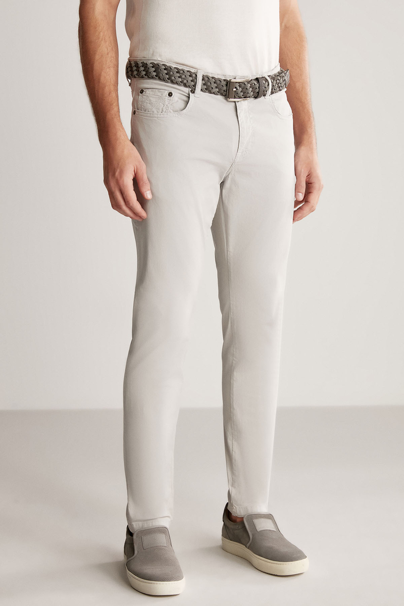 Hemington Slim Fit 5 Cep Açık Gri Yazlık Pantolon. 4