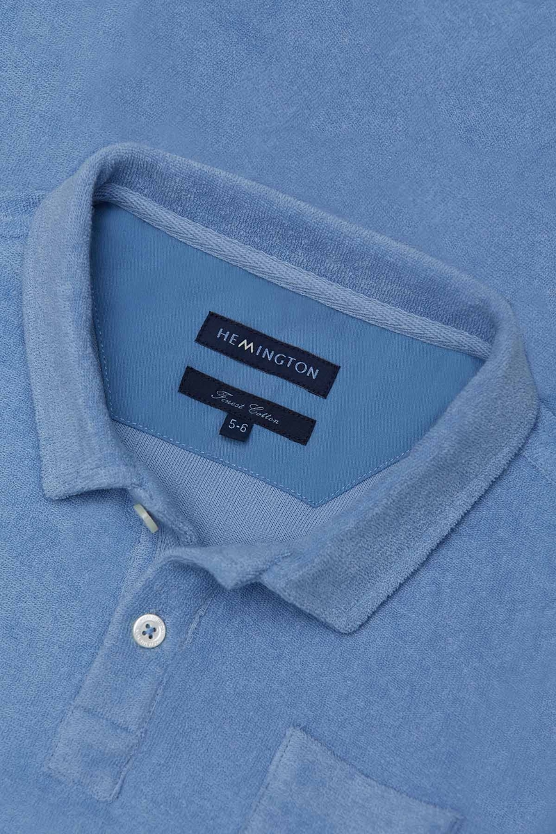 Hemington Havlu Kumaş Mavi Polo Yaka Çocuk T-Shirt. 2