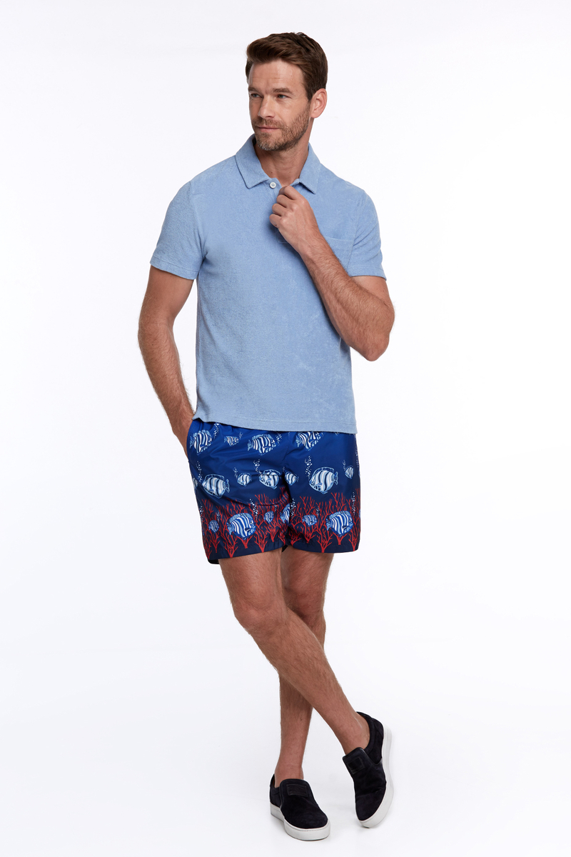 Hemington Havlu Kumaş Mavi Polo Yaka T-Shirt. 2 Hemington Havlu Kumaş Mavi Polo Yaka T-Shirt. 2