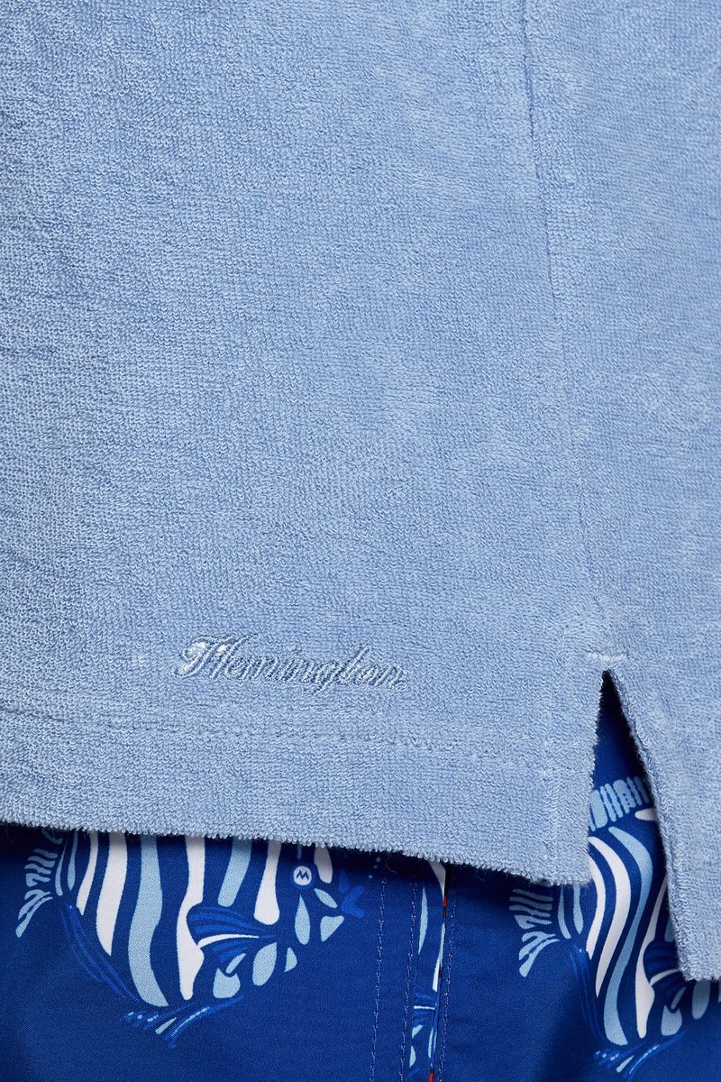 Hemington Havlu Kumaş Mavi Polo Yaka T-Shirt. 6