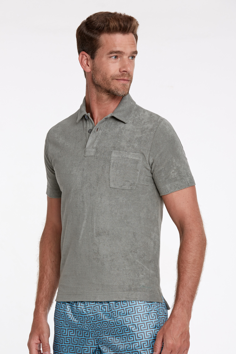 Hemington Havlu Kumaş Haki Polo Yaka T-Shirt. 3 Hemington Havlu Kumaş Haki Polo Yaka T-Shirt. 3