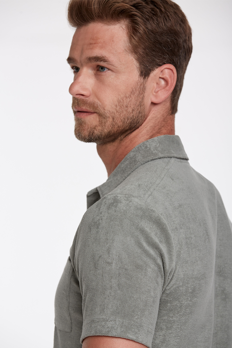 Hemington Havlu Kumaş Haki Polo Yaka T-Shirt. 5 Hemington Havlu Kumaş Haki Polo Yaka T-Shirt. 5