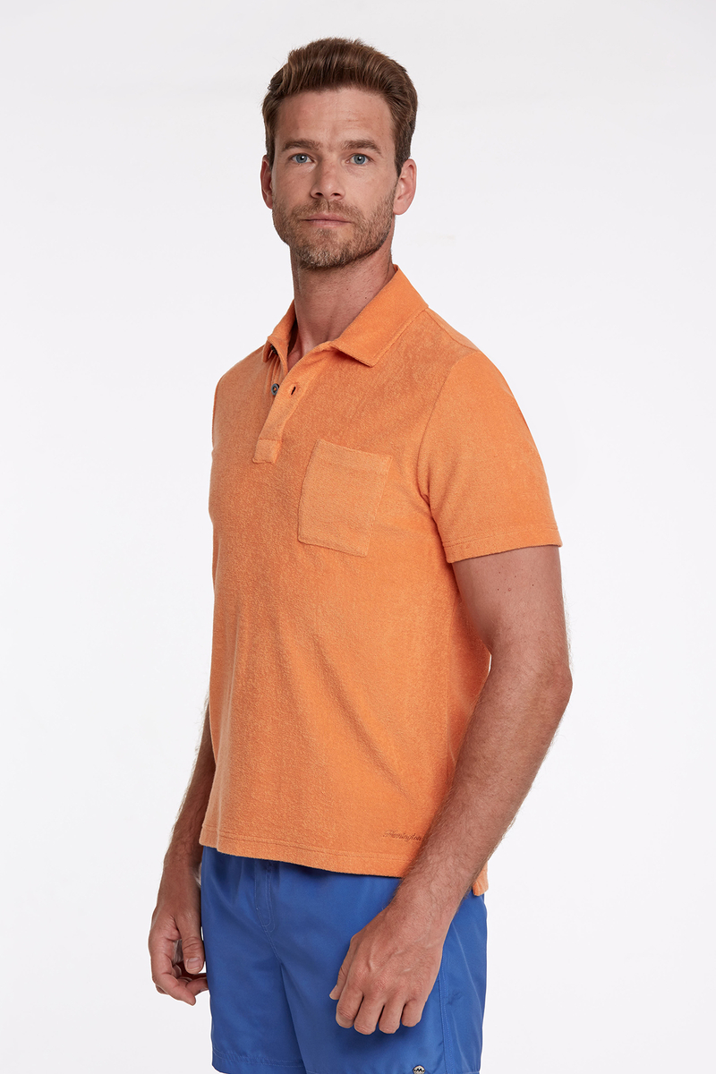 Hemington Havlu Kumaş Turuncu Polo Yaka T-Shirt. 3 Hemington Havlu Kumaş Turuncu Polo Yaka T-Shirt. 3