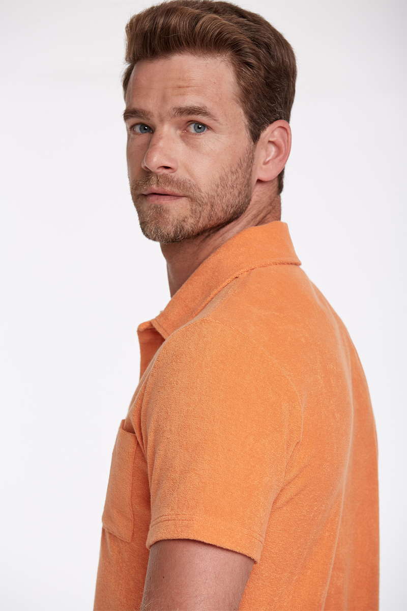 Hemington Havlu Kumaş Turuncu Polo Yaka T-Shirt. 5 Hemington Havlu Kumaş Turuncu Polo Yaka T-Shirt. 5