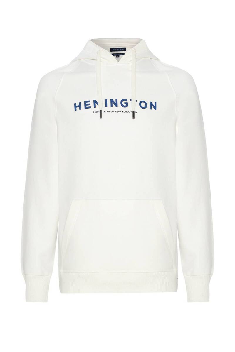 Hemington Logolu Kapüşonlu Beyaz Hoody. 8