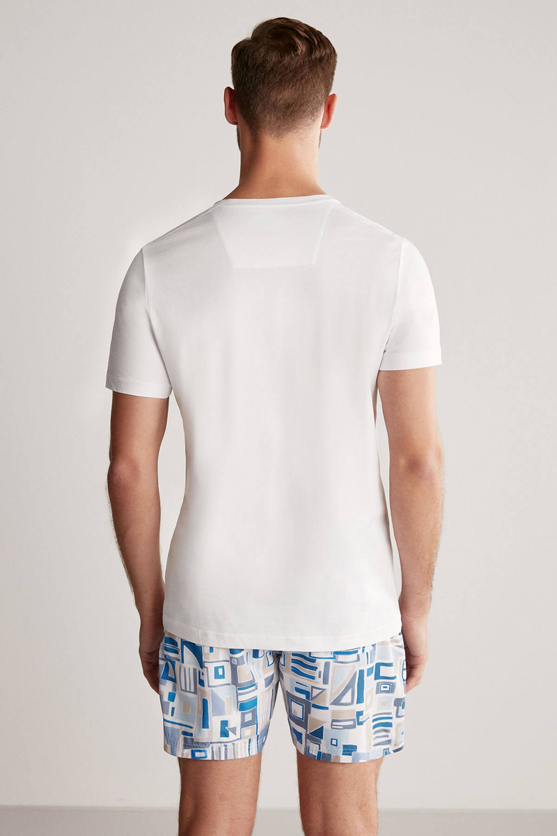 Hemington Logolu Pima Pamuk Beyaz T-Shirt. 6