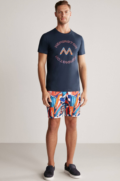 Hemington Logolu Pima Pamuk Lacivert T-Shirt - Hemington (1)