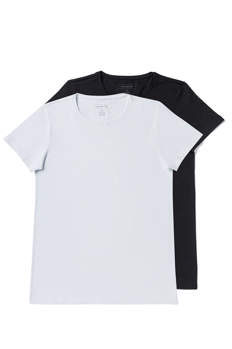 Hemington Siyah-Beyaz İkili İç Giyim T-Shirt Seti. 2