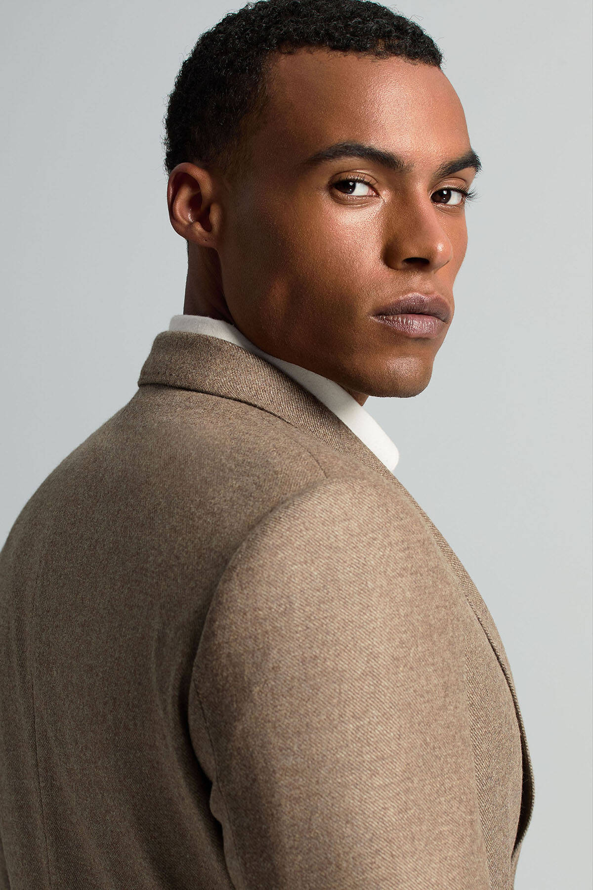 İtalyan Yün Kaşmir Karışım Tütün Rengi Blazer Ceket