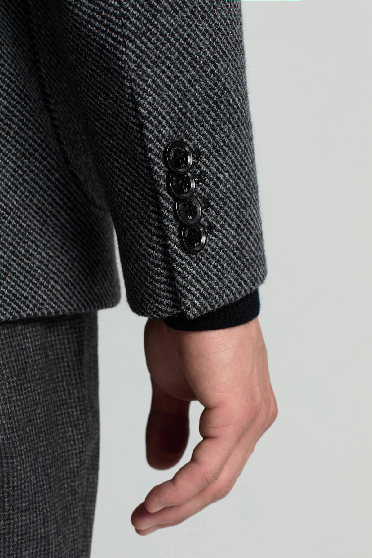 İtalyan Yün Kaşmir Karışım Siyah Blazer Ceket