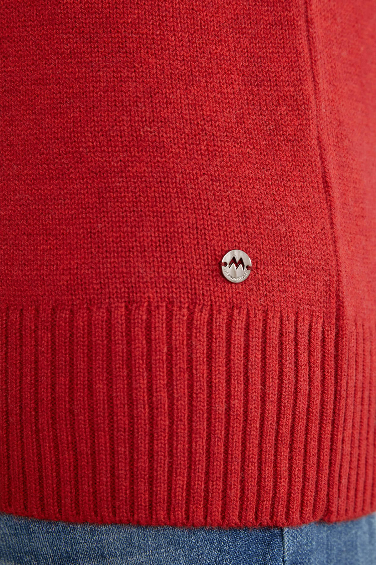 Kar Desen Lupetto Yaka Lambswool Bordo Kazak