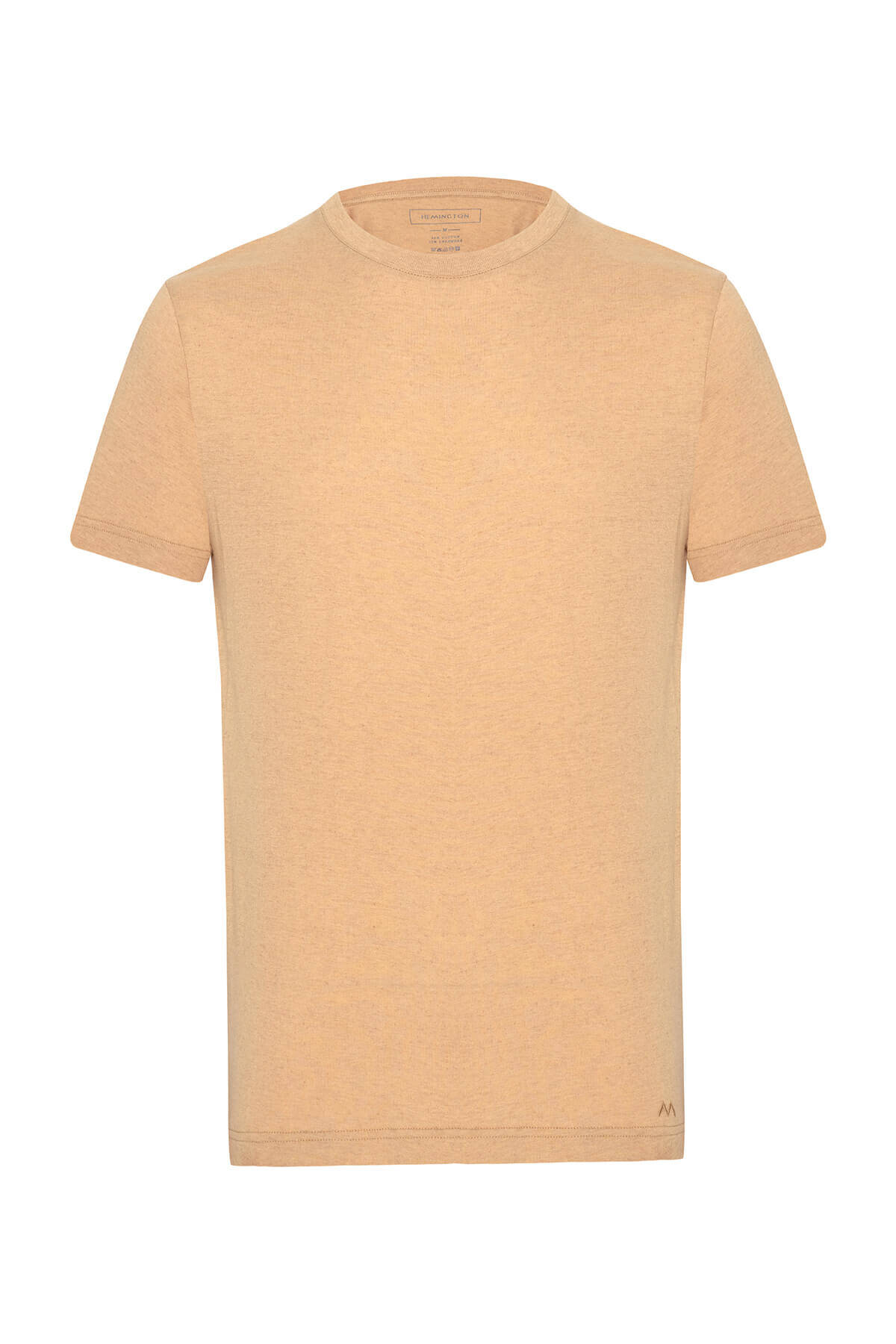Kaşmir Karışım Bisiklet Yaka Camel T-Shirt