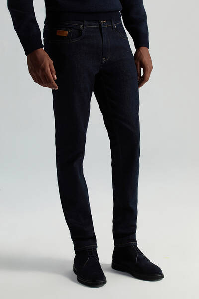 Kaşmir Karışım Kışlık Lacivert Denim Pantolon - Hemington