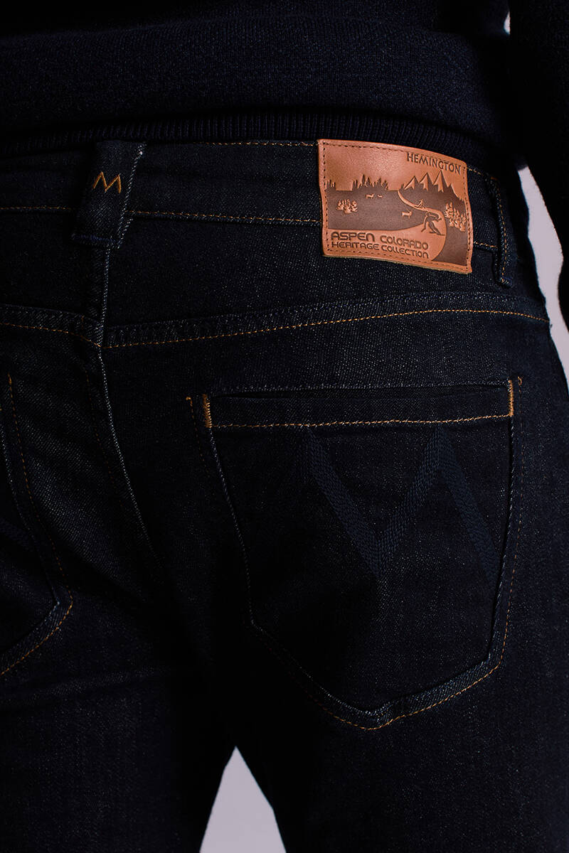 Kaşmir Karışım Kışlık Lacivert Denim Pantolon