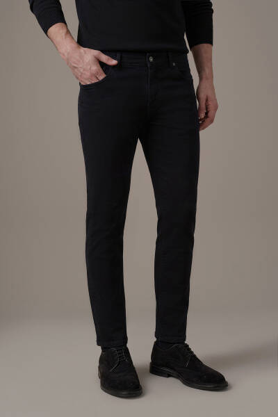 Kaşmir Karışım Kışlık Siyah Denim Pantolon - Hemington