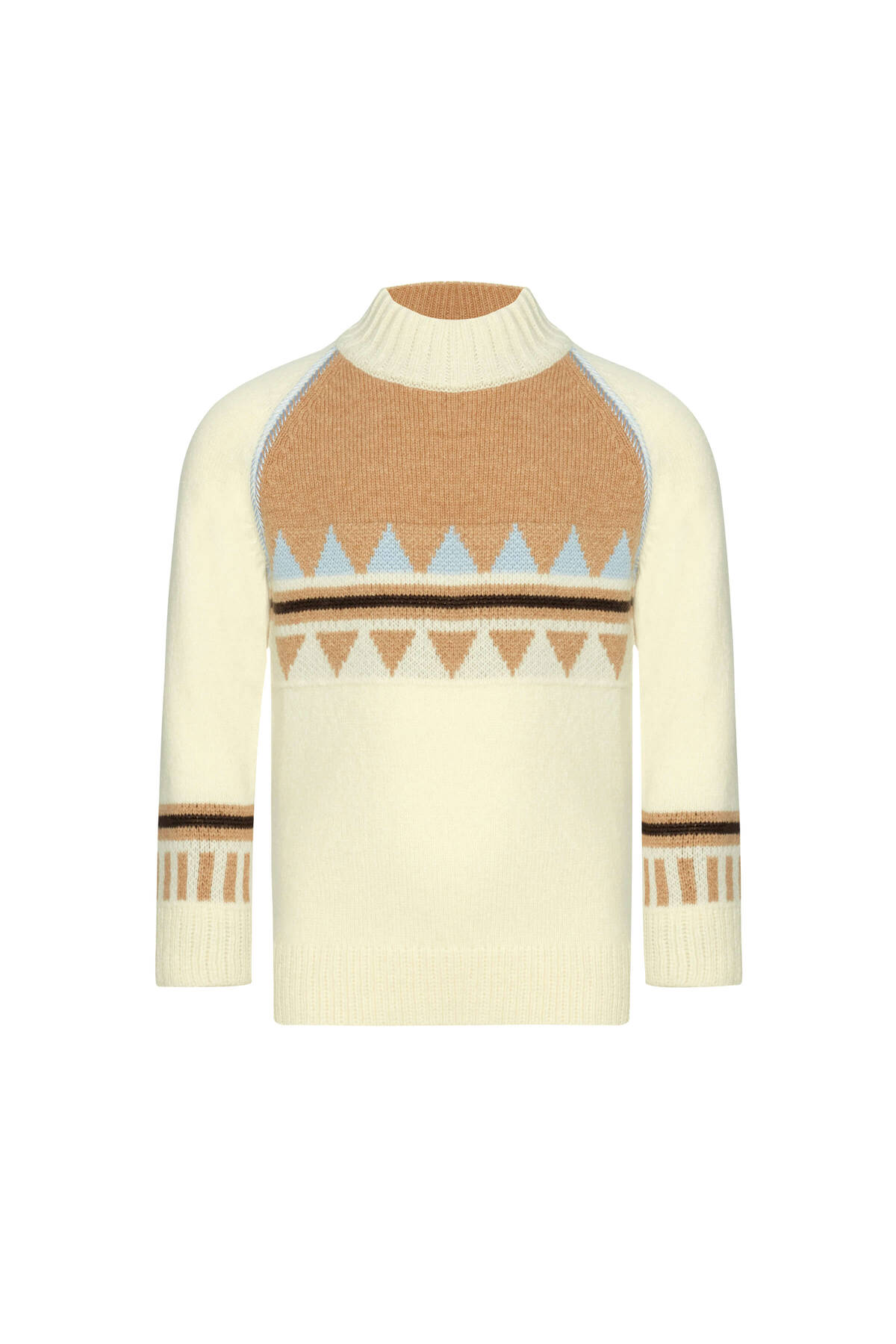 Kaşmir Karışım Lupetto Yaka Ekru Çocuk Kazak