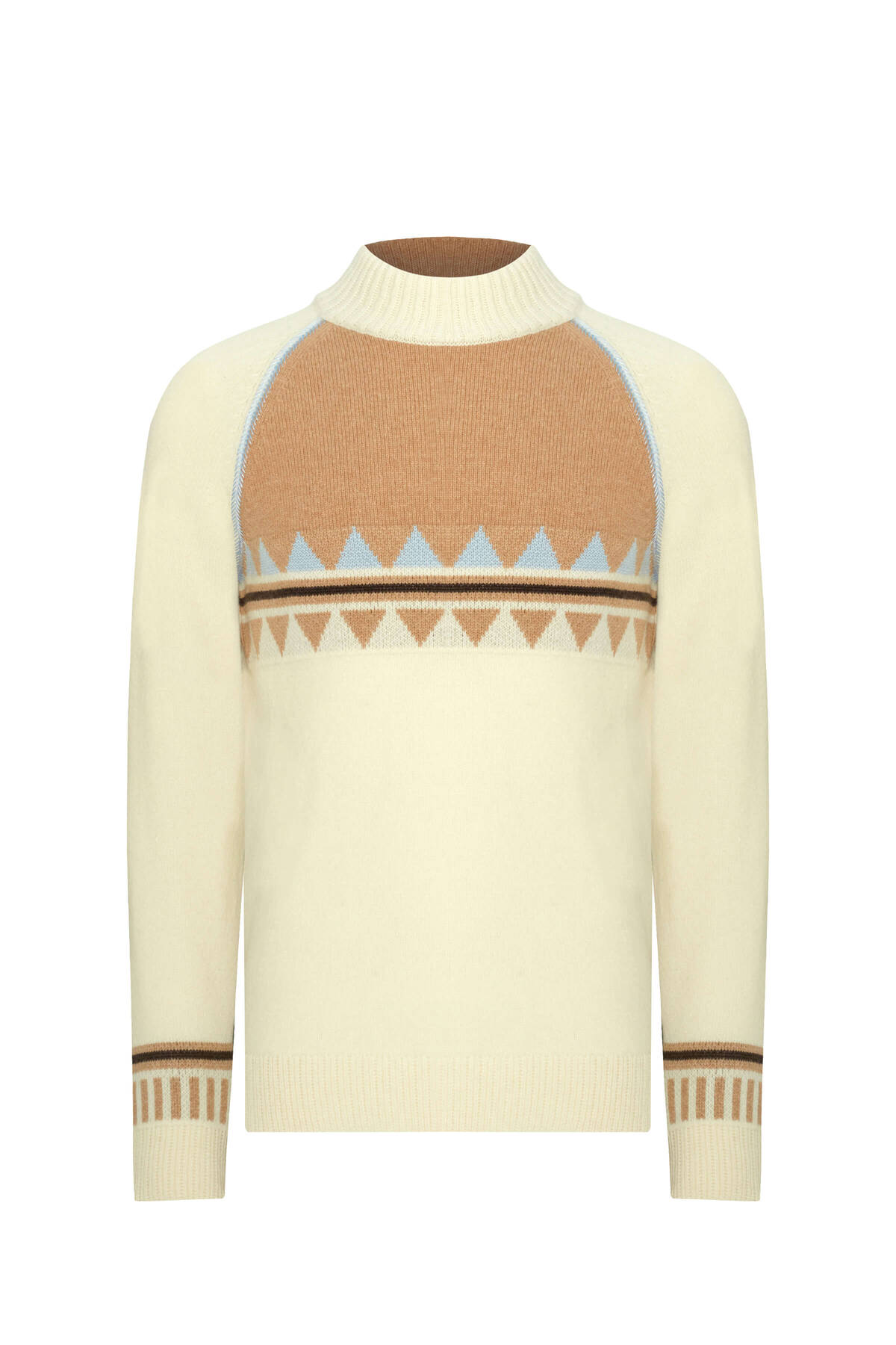 Kaşmir Karışım Lupetto Yaka Ekru Kazak