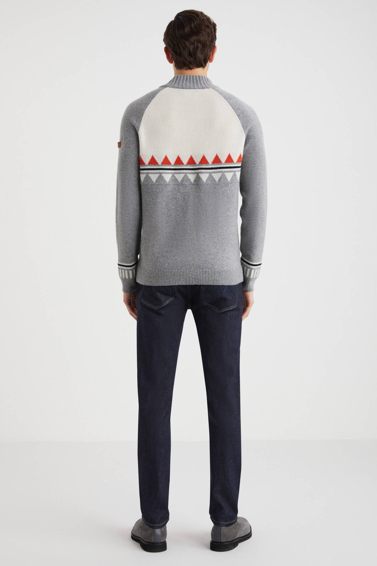 Kaşmir Karışım Lupetto Yaka Gri Kazak