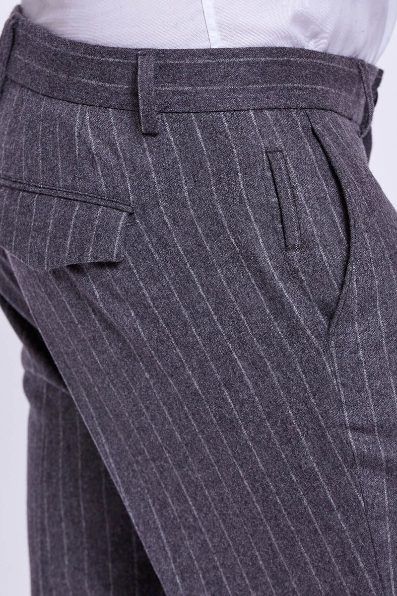 Hemington Kaşmir Karışımlı Flanel Chino Gri Pantolon. 6 Hemington Kaşmir Karışımlı Flanel Chino Gri Pantolon. 6