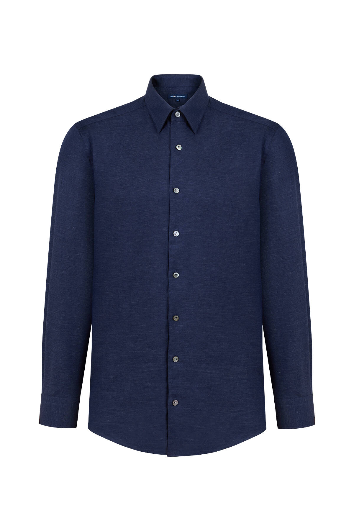 Kaşmir Pamuk Karışım Lacivert Gömlek