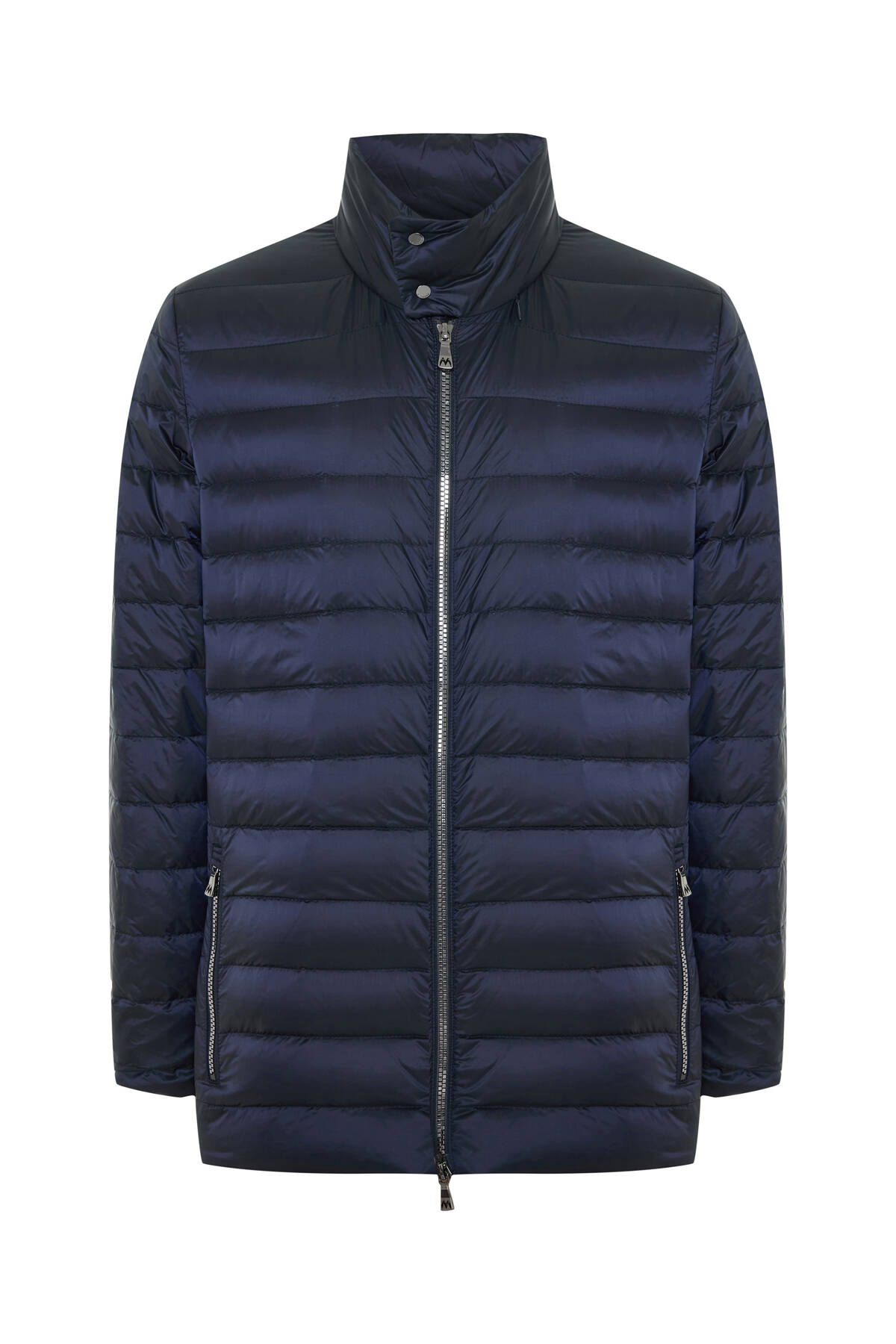 Kaz Tüyü Dolgulu Lacivert İnce Spor Mont