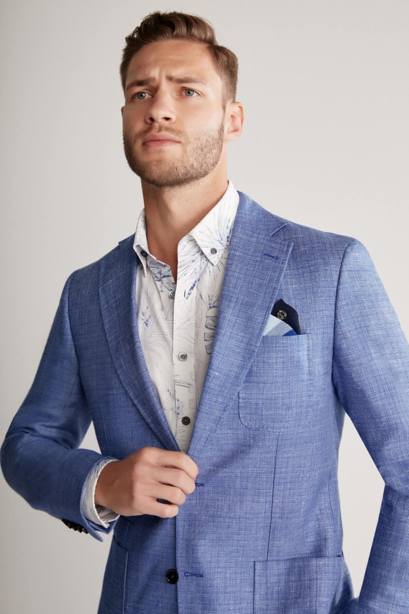 Hemington Keten-Yün Karışım Koyu Mavi Yazlık Blazer Ceket. 1 Hemington Keten-Yün Karışım Koyu Mavi Yazlık Blazer Ceket. 1