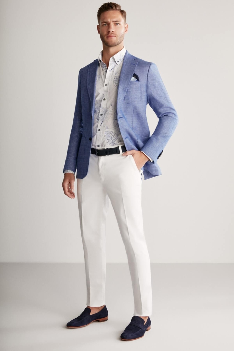 Hemington Keten-Yün Karışım Koyu Mavi Yazlık Blazer Ceket. 2 Hemington Keten-Yün Karışım Koyu Mavi Yazlık Blazer Ceket. 2