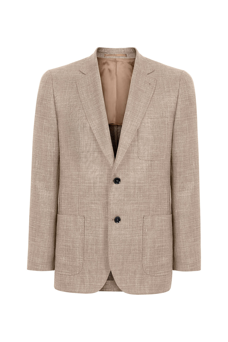 Hemington Keten-Yün Karışımlı Kum Rengi Yazlık Blazer Ceket. 9